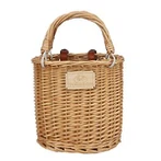 Tourbon reiðhjólamökkur Karfa Vintage karfa Blómakörfu Wicker gjafakörfu