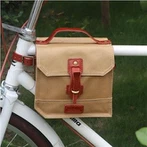 Tourbon Waterproof Canvas Hjólreiðar Bike Panniers Hjól Frame Bag Small